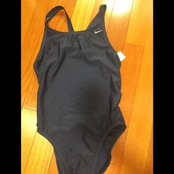 Nike Core Solid Fast Back One Piece Navy Swimsuit - Picture 7 of 8